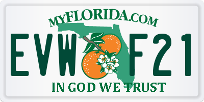 FL license plate EVWF21