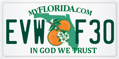 FL license plate EVWF30