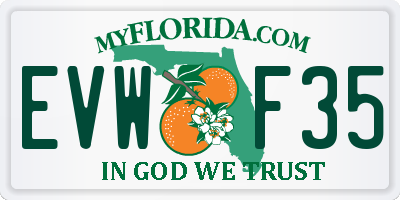 FL license plate EVWF35