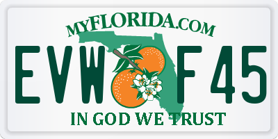 FL license plate EVWF45