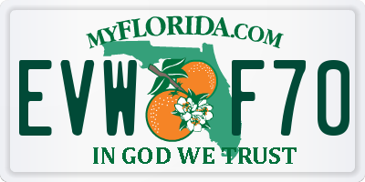 FL license plate EVWF70