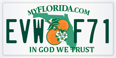 FL license plate EVWF71