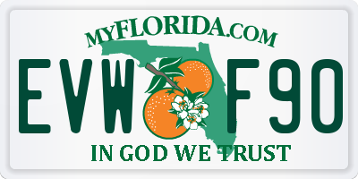 FL license plate EVWF90