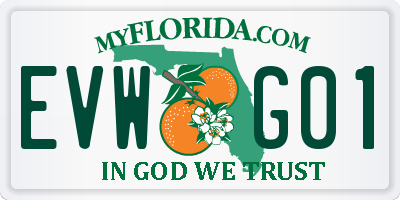 FL license plate EVWG01