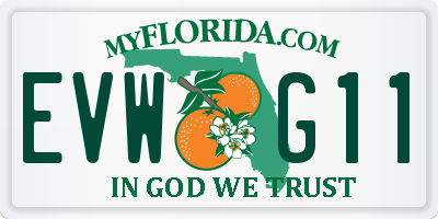 FL license plate EVWG11