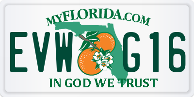 FL license plate EVWG16