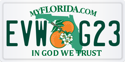 FL license plate EVWG23