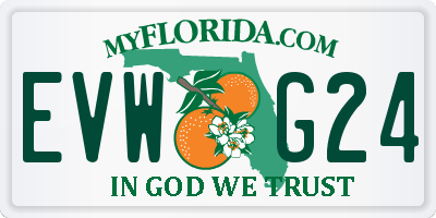 FL license plate EVWG24
