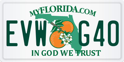 FL license plate EVWG40