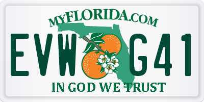 FL license plate EVWG41
