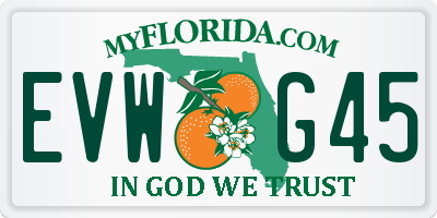 FL license plate EVWG45