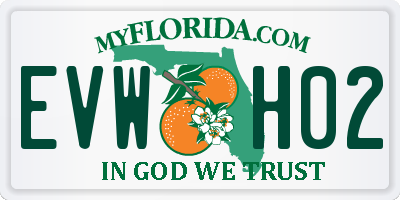 FL license plate EVWH02