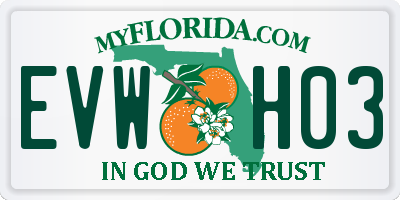 FL license plate EVWH03