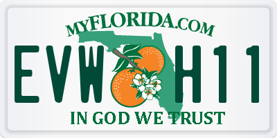 FL license plate EVWH11