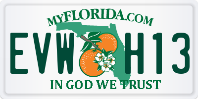 FL license plate EVWH13