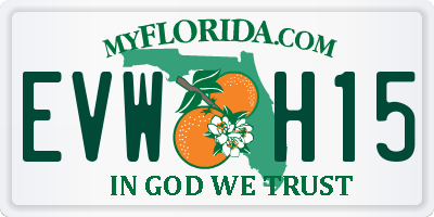 FL license plate EVWH15