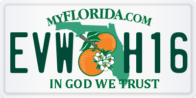 FL license plate EVWH16