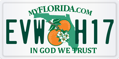 FL license plate EVWH17
