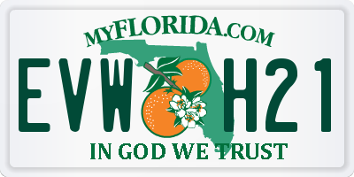 FL license plate EVWH21