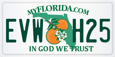 FL license plate EVWH25