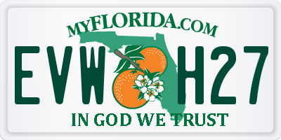 FL license plate EVWH27
