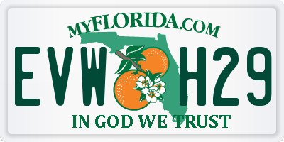 FL license plate EVWH29