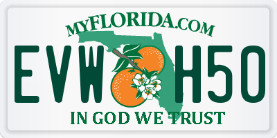FL license plate EVWH50