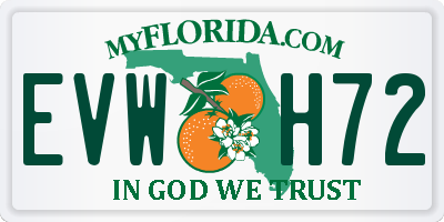 FL license plate EVWH72