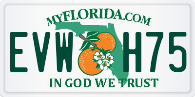 FL license plate EVWH75