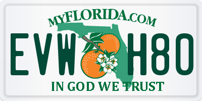FL license plate EVWH80