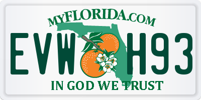 FL license plate EVWH93