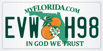 FL license plate EVWH98