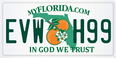 FL license plate EVWH99