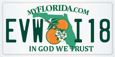 FL license plate EVWI18