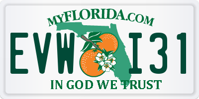 FL license plate EVWI31