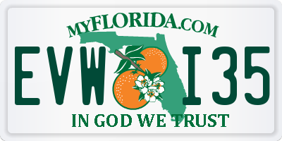 FL license plate EVWI35