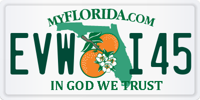 FL license plate EVWI45