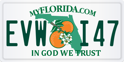 FL license plate EVWI47