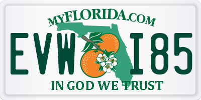 FL license plate EVWI85