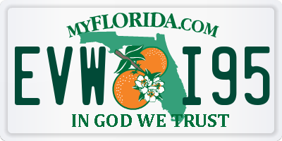 FL license plate EVWI95