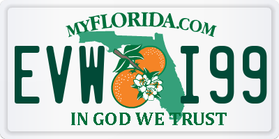 FL license plate EVWI99
