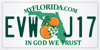 FL license plate EVWJ17