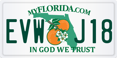 FL license plate EVWJ18
