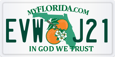 FL license plate EVWJ21