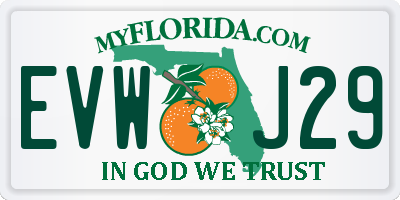 FL license plate EVWJ29