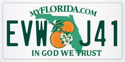 FL license plate EVWJ41