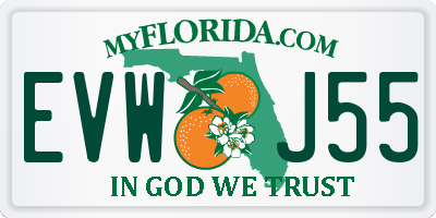 FL license plate EVWJ55