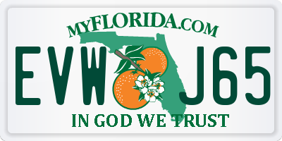 FL license plate EVWJ65