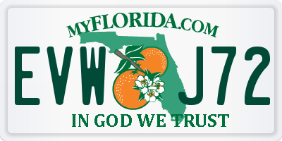 FL license plate EVWJ72