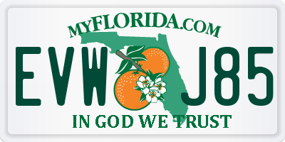 FL license plate EVWJ85